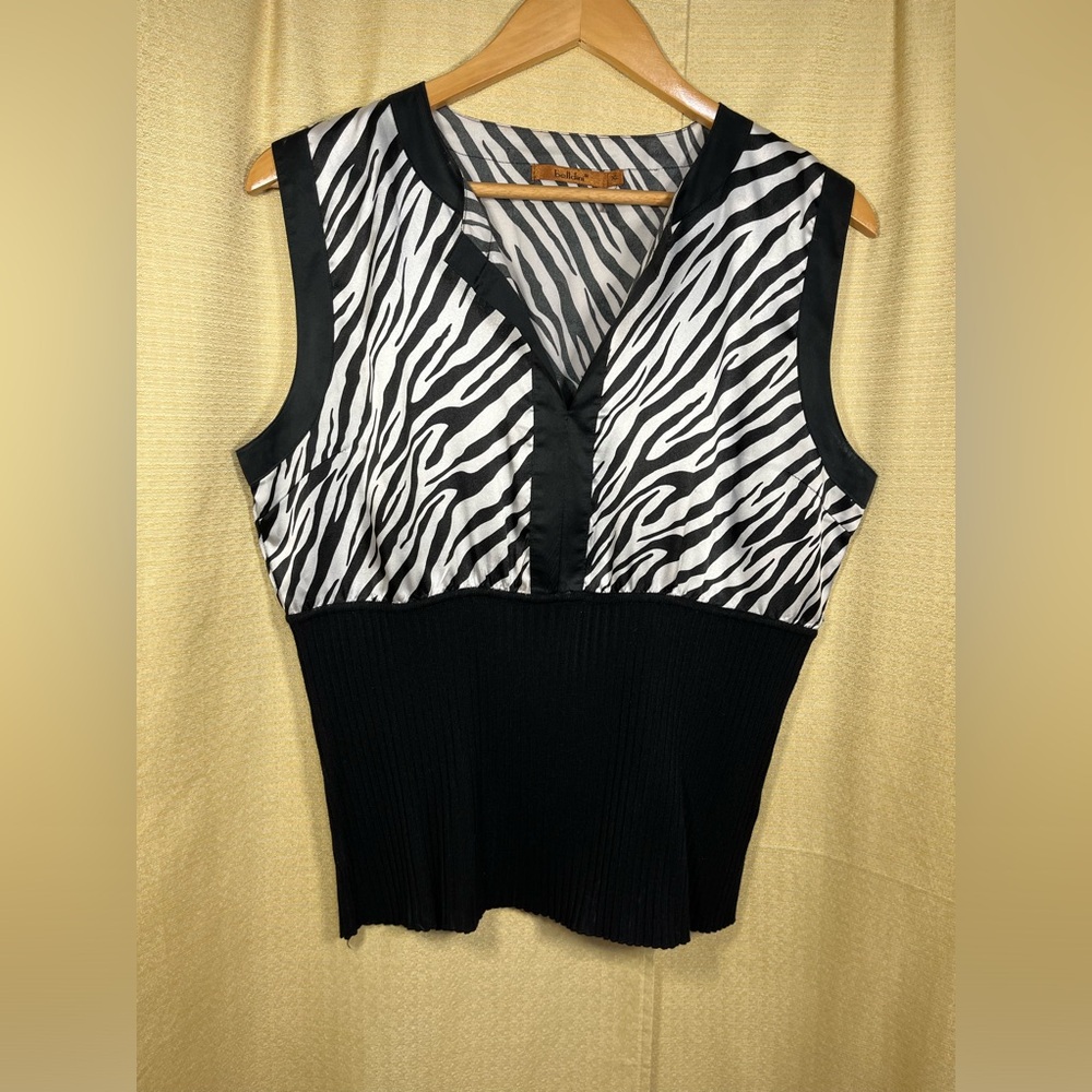 Bellini Zebra Print sleeveless top XL